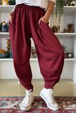 The Sunday Morning 7/8 Twist Pant Burgundy